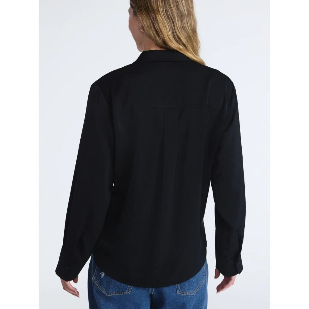 Scoop Women’s and Women’s Plus Relaxed Fit Button Front Shirt, Size XXL(20) - Picture 3 of 5